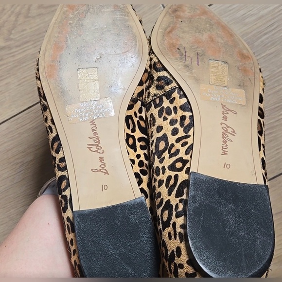 Sam Edelman Size 10 Cow Hair Leopard Print Riza Pointed Flats - Picture 6 of 7